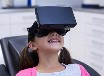 Pediatric patient using virtual reality